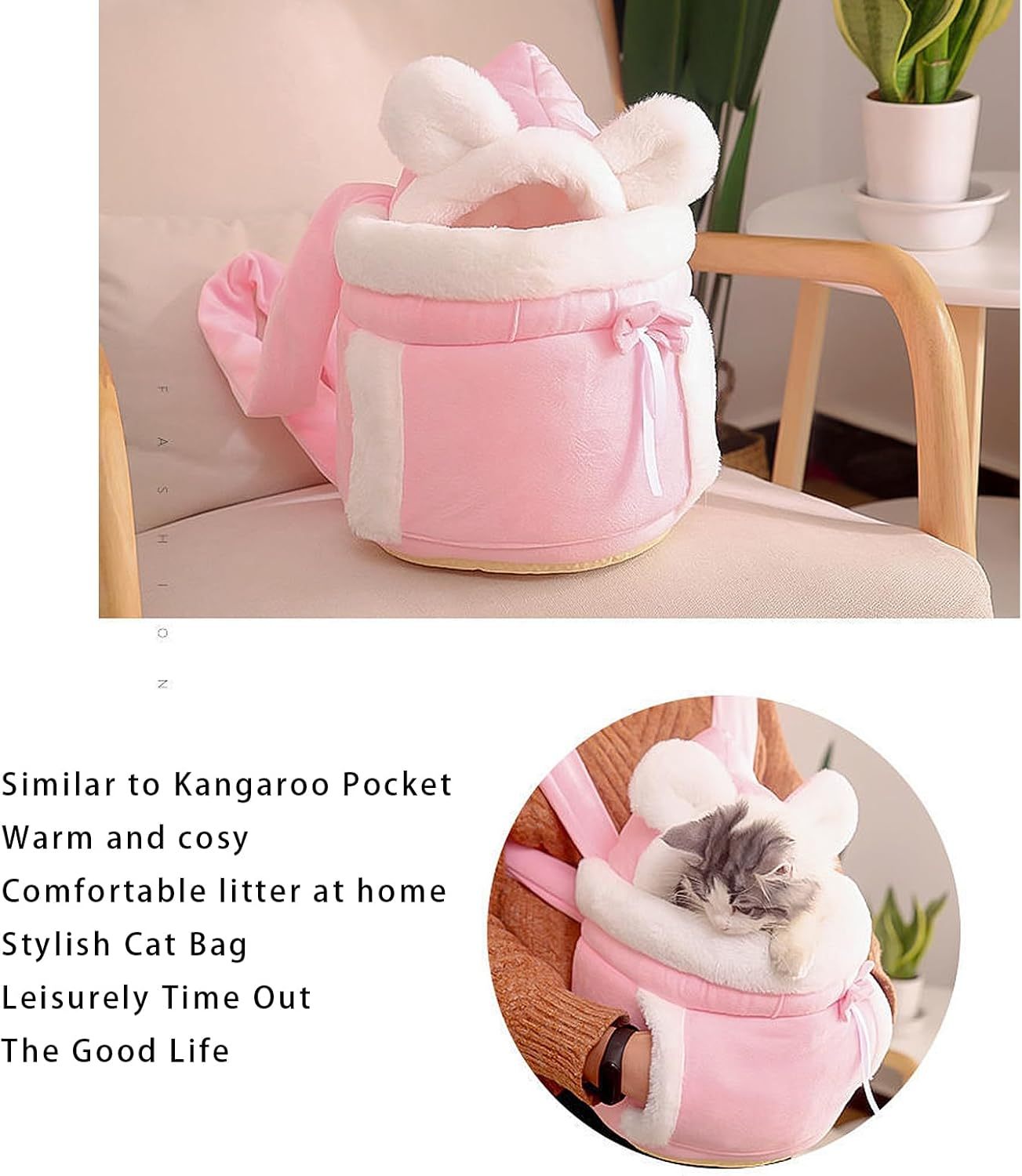 Pet Carrier Bag, Cat Bag Carrier, Double Pocket Cat Front Pack, Carry Bag