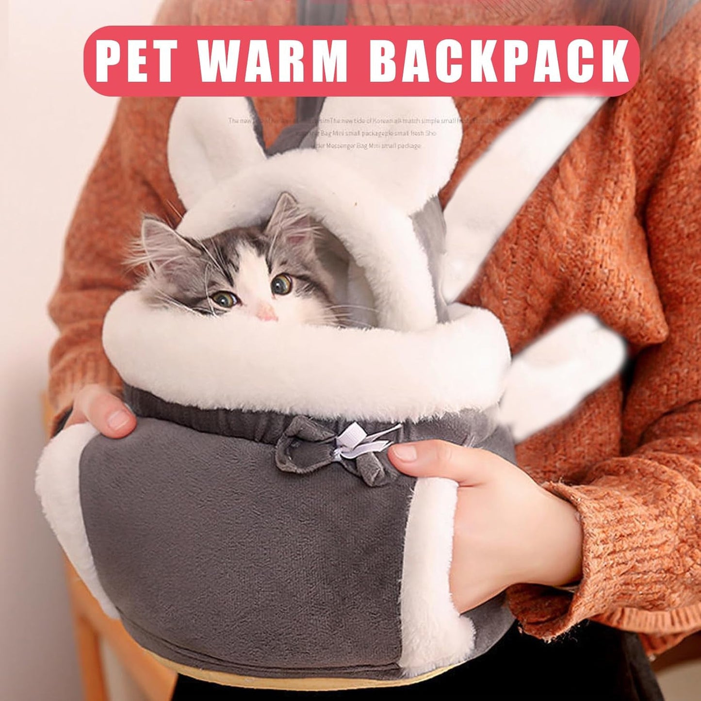 Pet Carrier Bag, Cat Bag Carrier, Double Pocket Cat Front Pack, Carry Bag